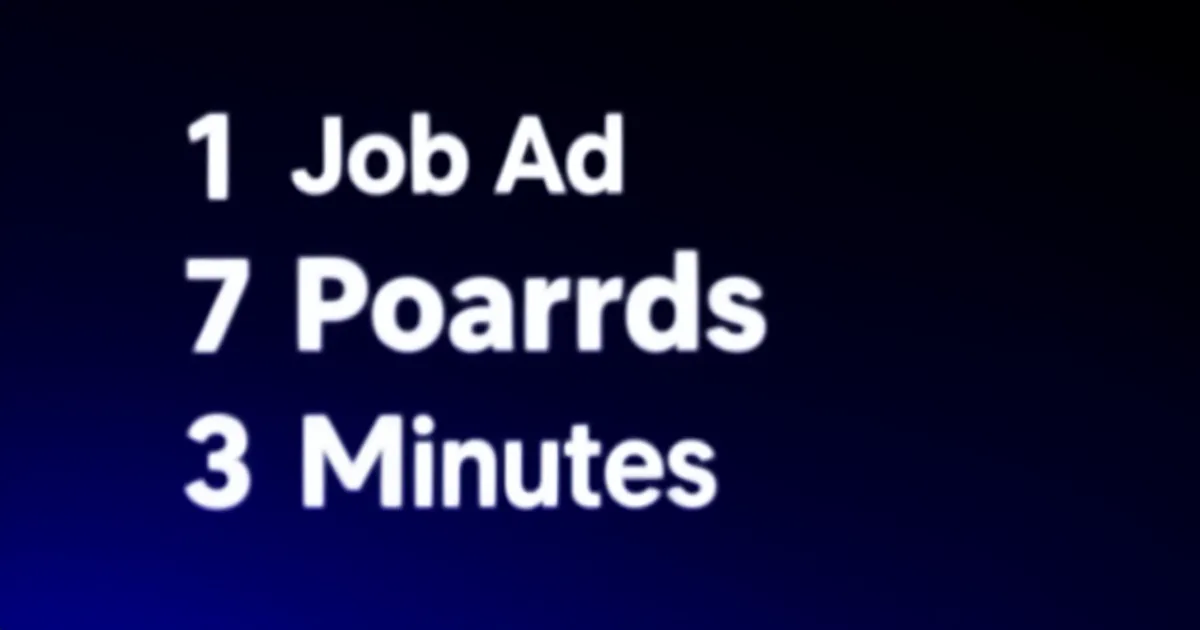 Abstract tech illustration: 1 Job Ad, 7 Boards, 3 Minutes: The n8n Poster Agent