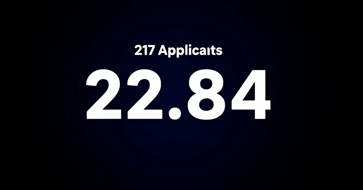 Abstract tech illustration: 217 Applicants, $2.84, 6h/Week Back — n8n Beats monday