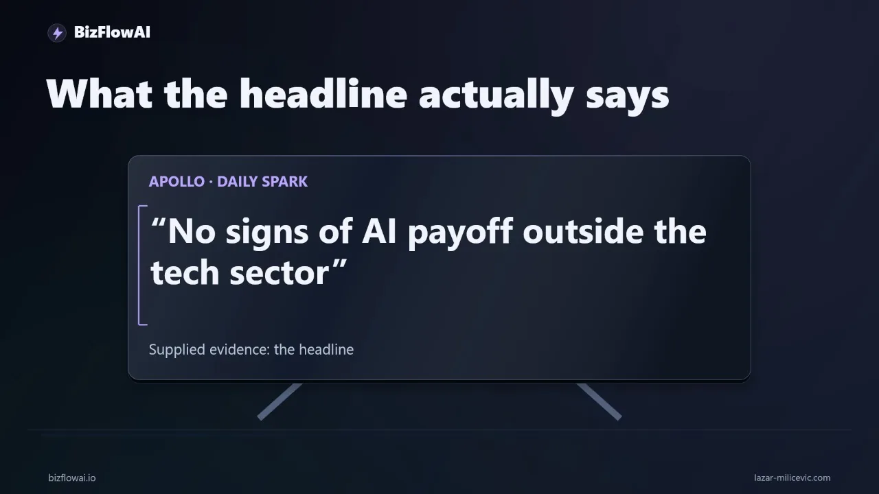 Abstract tech illustration: Apollo’s AI Payoff Warning: Where Your Handoffs Still Cost