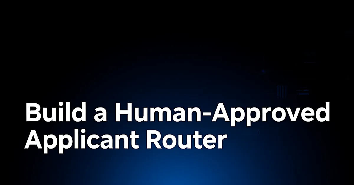Abstract tech illustration: Build a Human-Approved Applicant Router