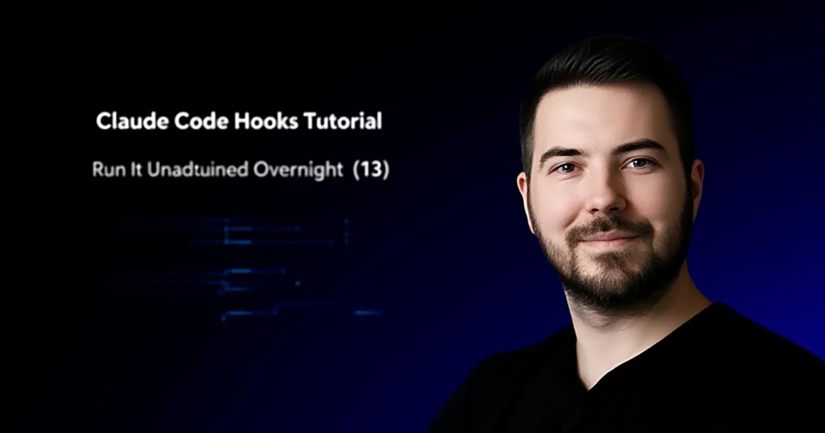 Abstract tech illustration: Claude Code Hooks Tutorial: Run It Unattended Overnight (13