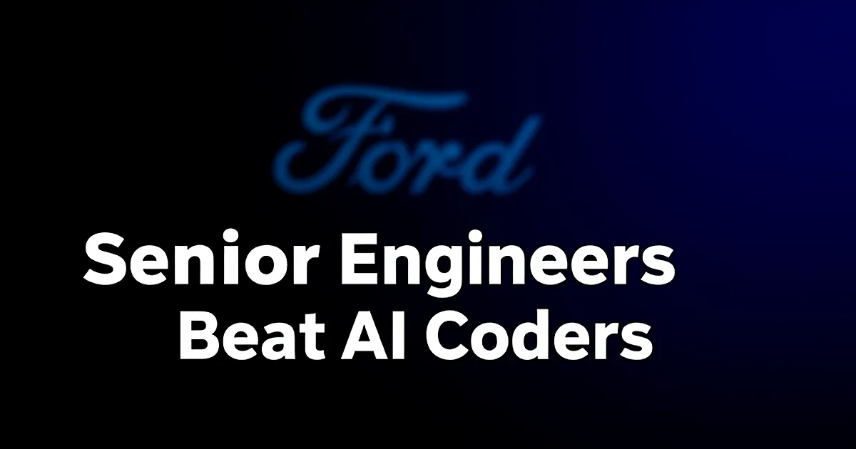 Abstract tech illustration: Ford Just Admitted: Senior Engineers Beat AI Coders