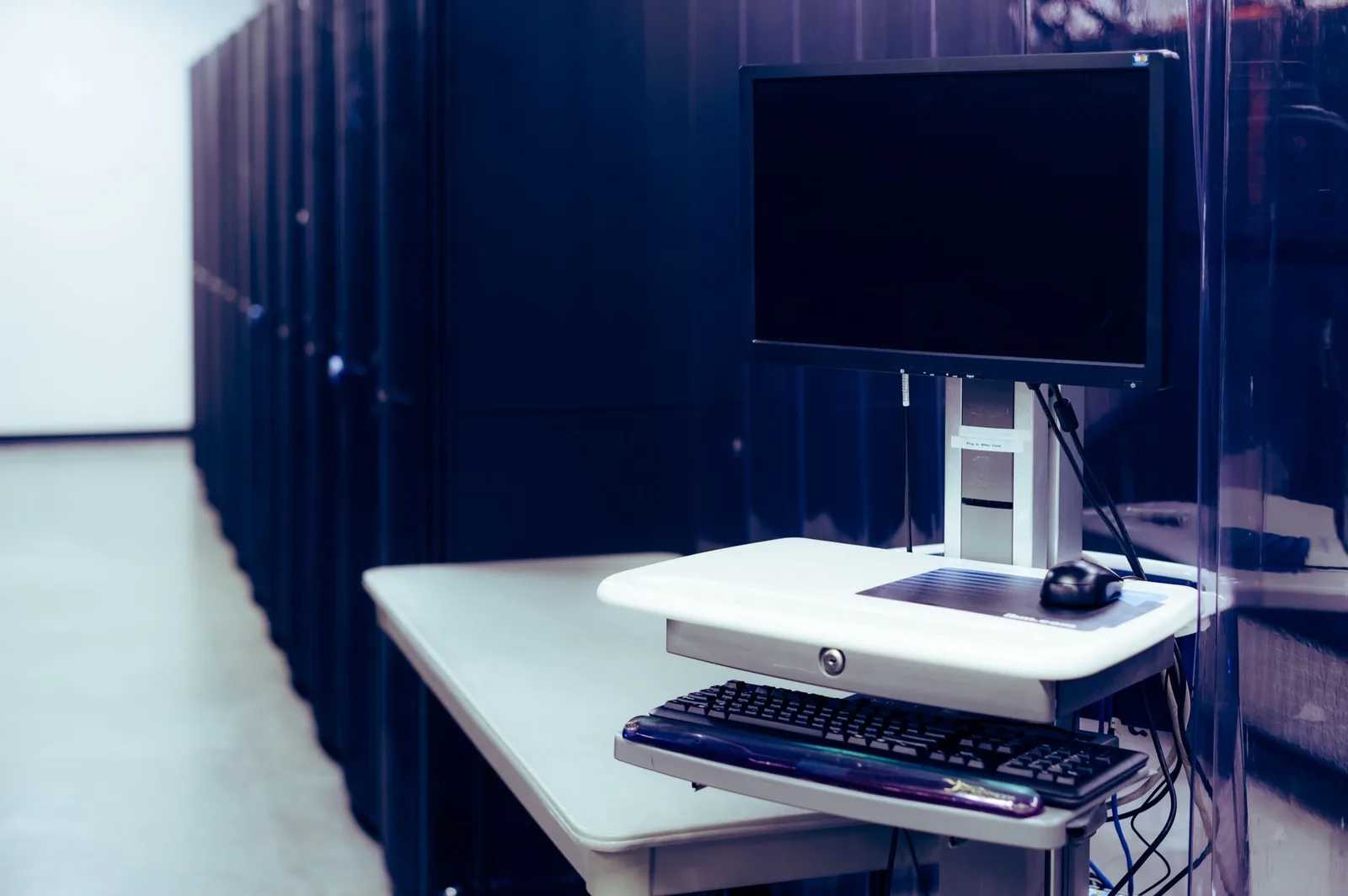 GPU server rack in a data center running open source large language model inference workloads