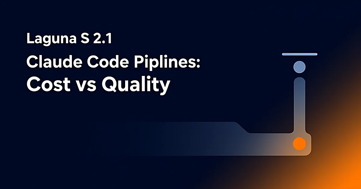 Developer typing code on a laptop with a terminal open, illustrating coding agent pipelines and model cost tradeoffs