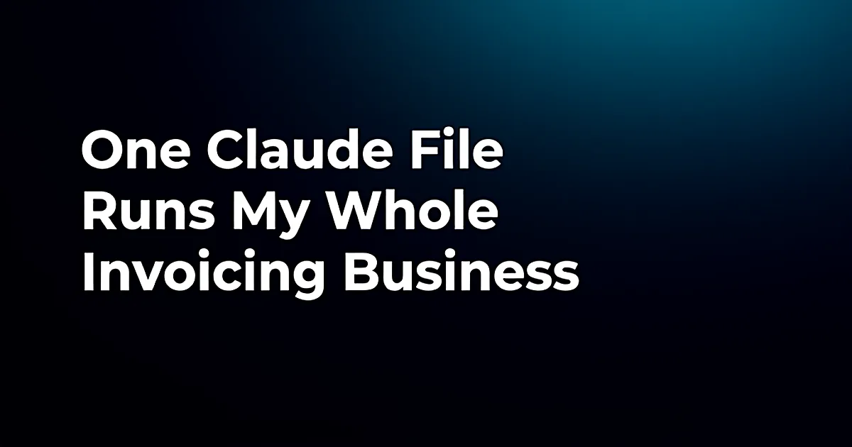 Abstract tech illustration: One Claude File Runs My Whole Invoicing Business