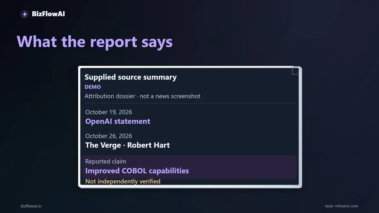 Abstract tech illustration: OpenAI’s COBOL Push: Before You Replace Old Software