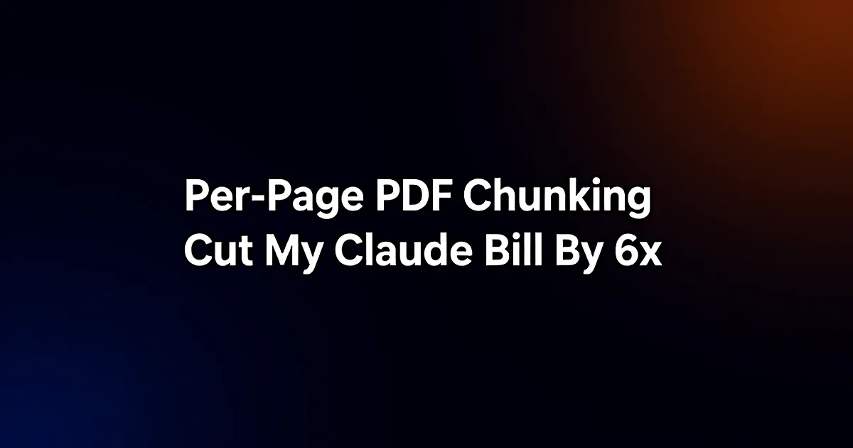 Abstract tech illustration: Per-Page PDF Chunking Cut My Claude Bill By 6x (Same