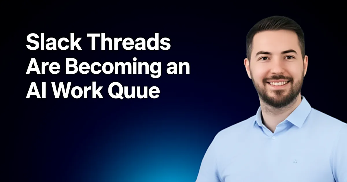 Abstract tech illustration: Slack Threads Are Becoming an AI Work Queue
