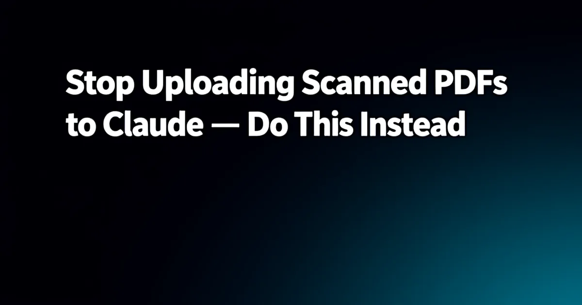 Abstract tech illustration: Stop Uploading Scanned PDFs to Claude — Do This Instead