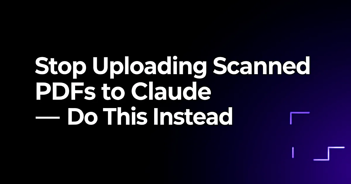 Abstract tech illustration: Stop Uploading Scanned PDFs to Claude — Do This Instead