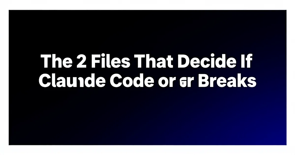 Abstract tech illustration: The 2 Files That Decide If Claude Code Ships or Breaks